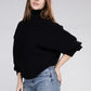 Viscose Dolman Sleeve Turtleneck Sweater Long Sleeve Blouse   