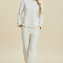 Double Take Textured Long Sleeve Top and Pants Set