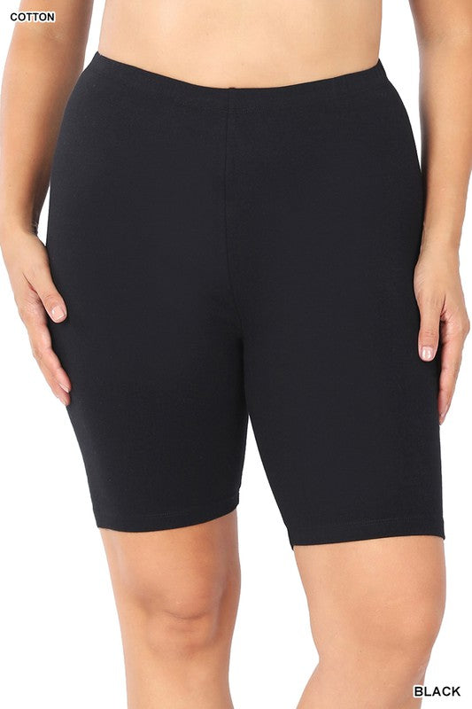 Plus Premium Cotton Biker Shorts Biker Shorts   