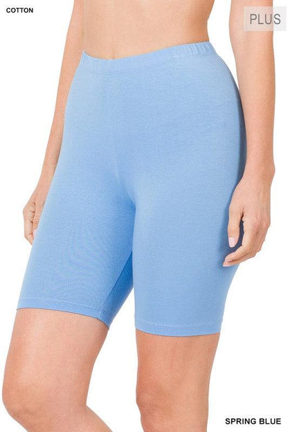 Plus Premium Cotton Biker Shorts - Three Mad Hatters Mercantile 