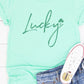 Retro Lucky Graphic Tee Womens Graphic T-shirt Mint S 