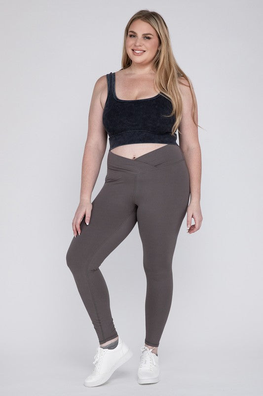 Plus V Waist Full Length Leggings    