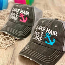 Lake Hair Don't Care Anchor Trucker Hat