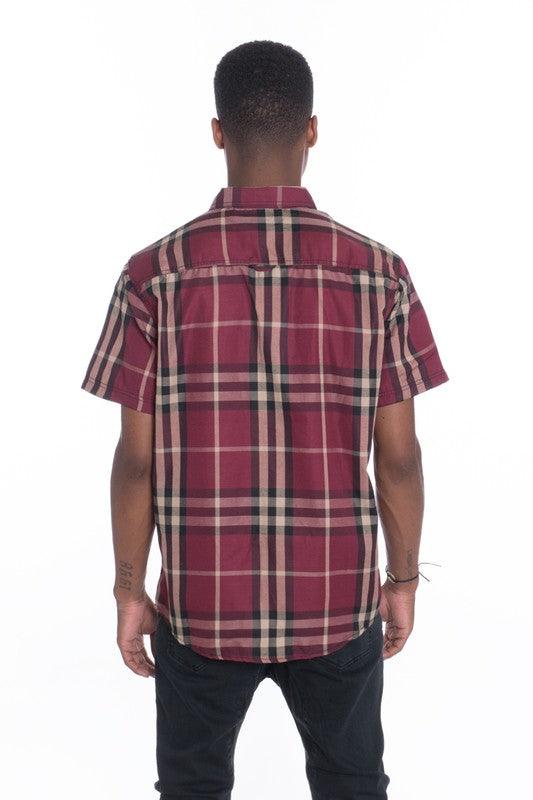 Men's Casual Plaid Button-Down Shirt - Three Mad Hatters Mercantile 
