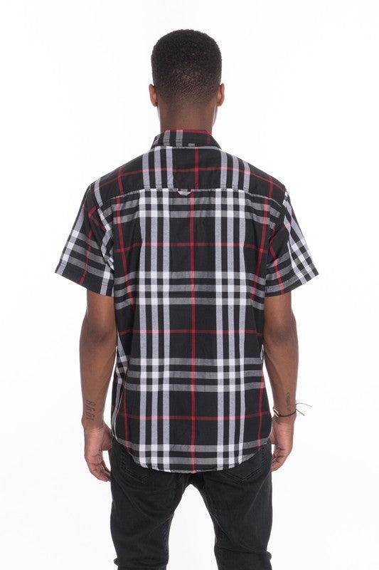 Men's Casual Plaid Button-Down Shirt - Three Mad Hatters Mercantile 