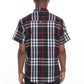 Weiv Men's Casual Short Sleeve Checker Shirts Mens Short Sleeve Shirt   