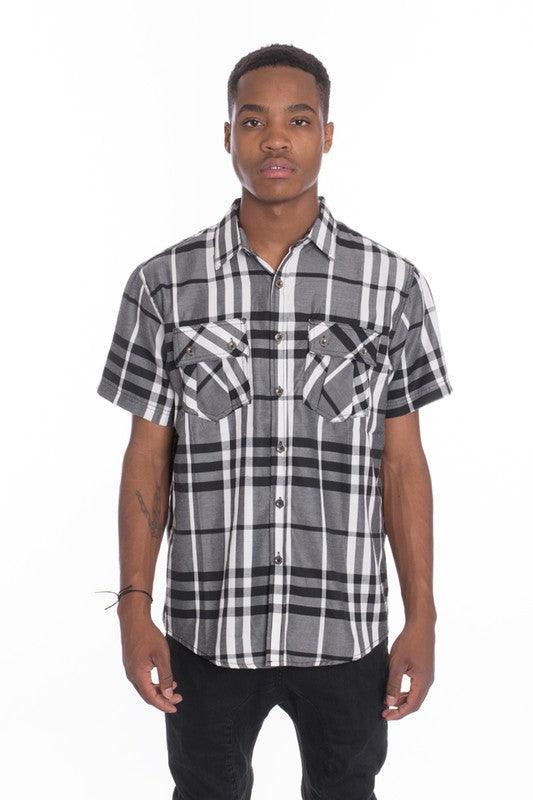 Men's Casual Plaid Button-Down Shirt - Three Mad Hatters Mercantile 