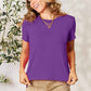 Basic Bae Full Size Round Neck Short Sleeve T-Shirt Womens T-shirt Purple S 