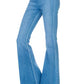 Zipper Back Flare Jeans Flare Leg Jeans   