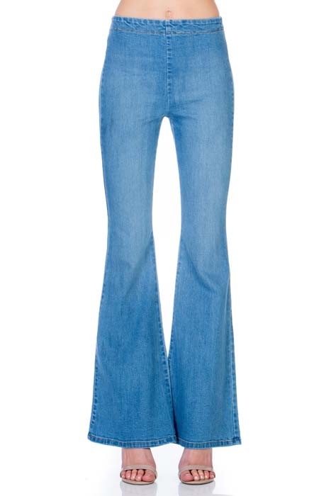 Zipper Back Flare Jeans Flare Leg Jeans Light Denim 24 