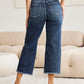 RFM Tummy Control High Waist Raw Hem Jeans Denim   