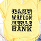 Retro Country Singer Graphic Tee  Heather Yellow S 