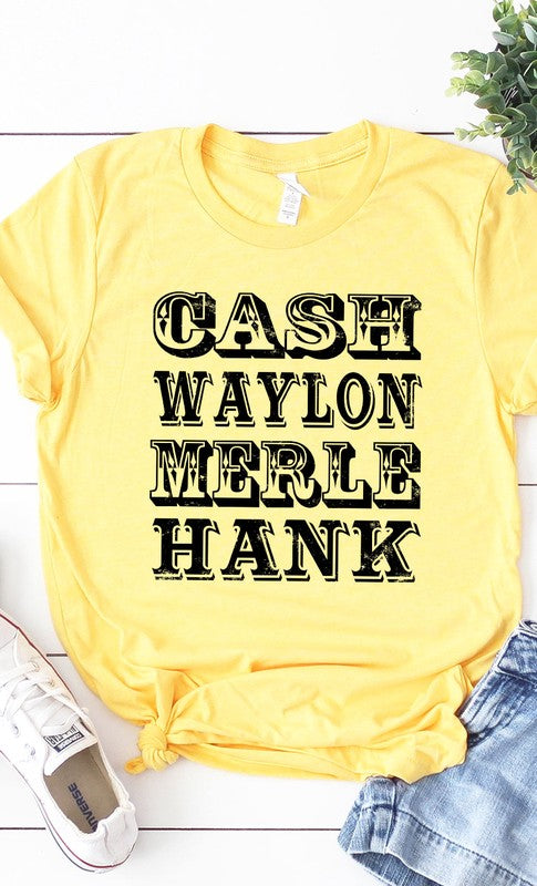 Retro Country Singer Graphic Tee  Heather Yellow S 