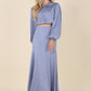 Dressed up satin two-piece mermaid dress set Maxi Dress   