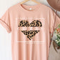 Free Spirit Leopard Heart Graphic Tee PLUS  Heather Peach XXL 