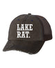 Lake Rat Embroidered Trucker Hat cap Brown/Navy Stitching OS 