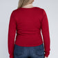 Plus Classic Ribbed Round Neck Long Sleeve Long Sleeve Shirt   