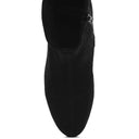 Chena Rhinestones Embellished Block Heel Boots