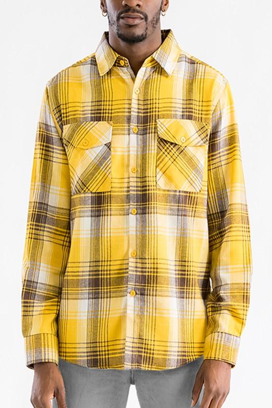 Checker Plaid Flannel Long Sleeve - Three Mad Hatters Mercantile 