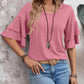 V-Neck Half Sleeve Blouse Womens Tops   