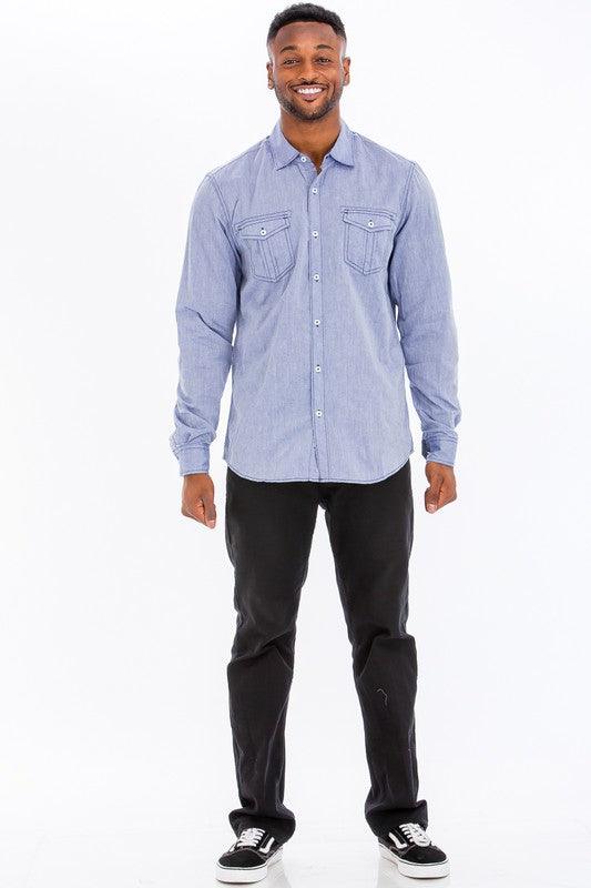 Men's Casual Long Sleeve Shirts - Three Mad Hatters Mercantile 