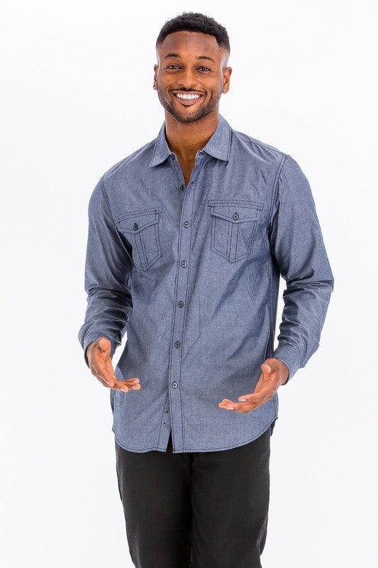 Men's Casual Long Sleeve Shirts - Three Mad Hatters Mercantile 