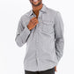 Weiv Men's Casual Long Sleeve Shirts Mens Long Sleeve Shirt GREY S 