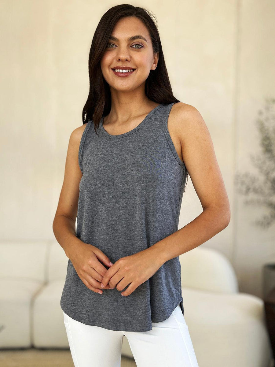 Basic Bae Full Size Round Neck Tank - Three Mad Hatters Mercantile 
