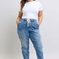 Judy Blue High Rise Cuffed Cargo Denim Jogger Womens Joggers