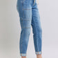 Judy Blue High Rise Cuffed Cargo Denim Jogger Womens Joggers