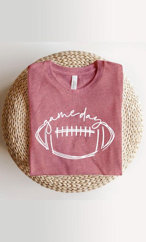 Cursive Football Game Day Graphic Tee - Three Mad Hatters Mercantile 