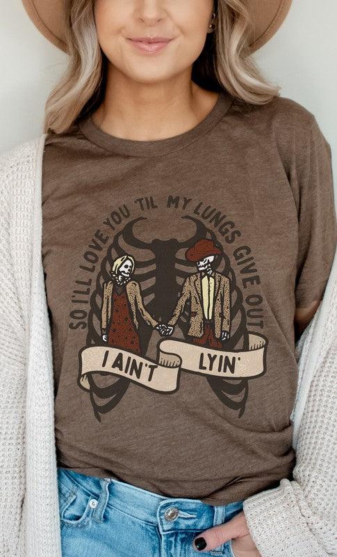 Love You Til My Lungs Give Out Graphic Tee - Three Mad Hatters Mercantile 