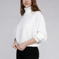 Viscose Dolman Sleeve Turtleneck Sweater Long Sleeve Blouse   