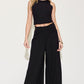 Basic Bae Full Size Ribbed Tank and Wide Leg Pants Set Womens Pant Set Black S 