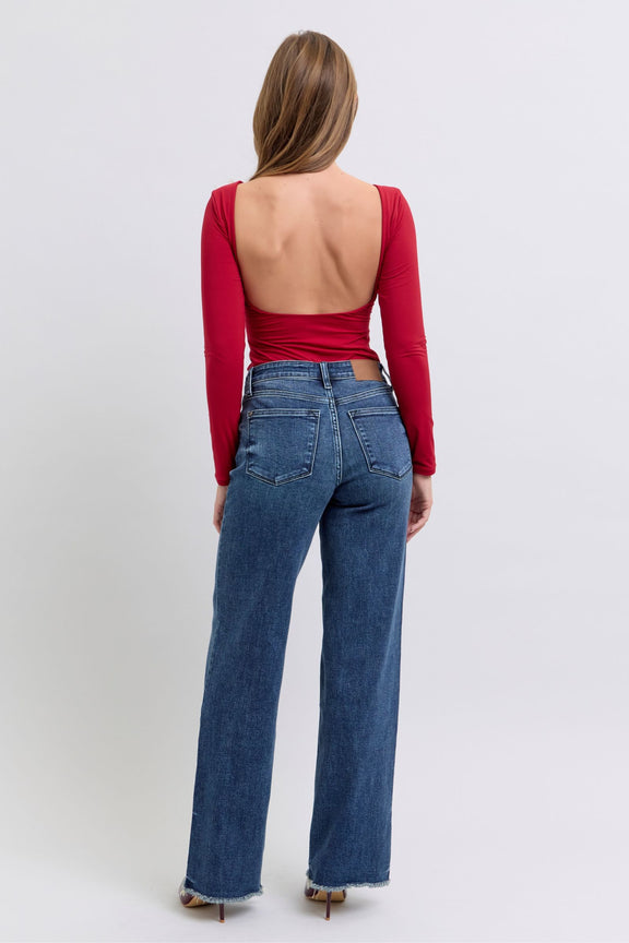 Judy Blue Raw Hem Mid Rise Jeans Womens Jeans