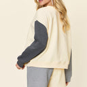 Double Take Contrast Drop Shoulder Top and Shorts Set