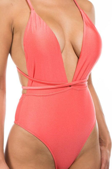 Sultry Waves: Crisscross Cut-Out One-Piece Swimsuit