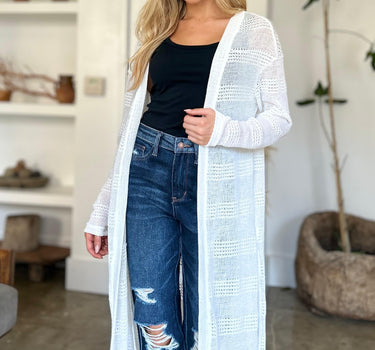 Double Take Open Front Longline Cardigan