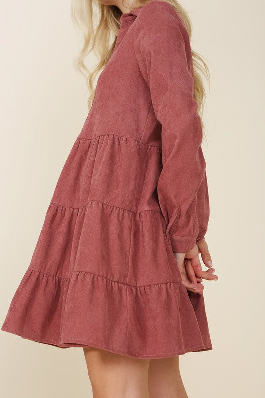 Corduroy tiered dress Womens Corduroy Dress   