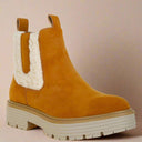 Mothman Faux Fur Detail Chunky Ankle Boots