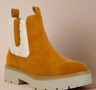 Mothman Faux Fur Detail Chunky Ankle Boots