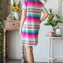 Heimish Striped Short Sleeve Mini Tee Dress Plus Size