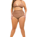 Curvy Two Piece High Waist with Ruched Front