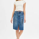 RISEN High Rise Front Slit Pencil Skirt