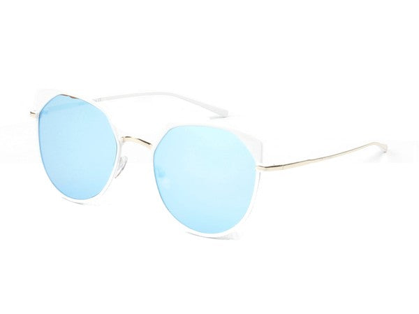 Women Round Cat Eye Fashion Sunglasses Sunglasses Blue OneSize 