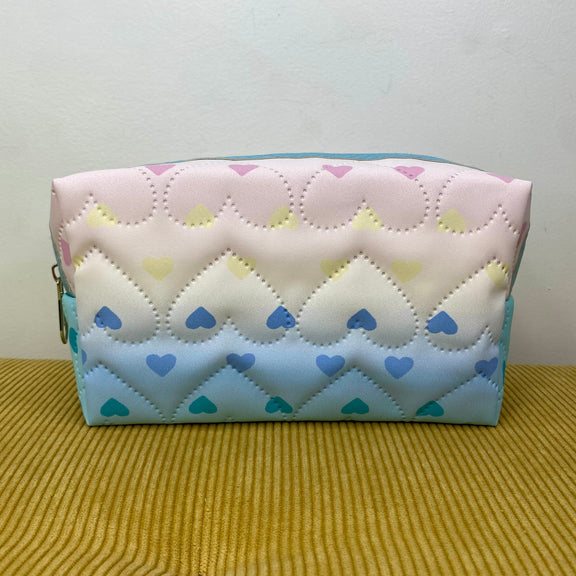 Stand Up Rectangle Zip Bag - Hearts    