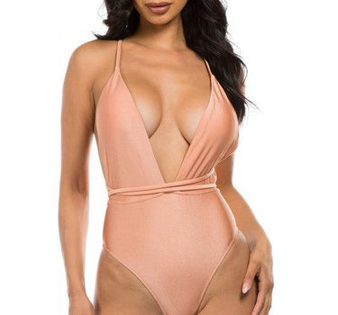 Sultry Waves: Crisscross Cut-Out One-Piece Swimsuit