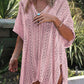 Cutout V-Neck Cover-Up with Tassel  Dusty Pink One Size 