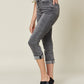 Judy Blue Button Fly High Waist Cuffed Capris Womens Skinny Jean   