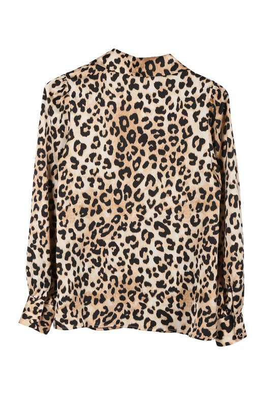 Satin leopard blouse    